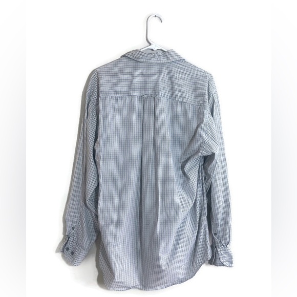 Nordstrom Men’s Button Down White, Blue & Green Shirt Size L 15 Neck - Picture 2 of 4